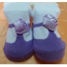 Calcetines bebé imitación zapato lila