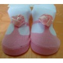 Calcetín bebé imitación zapato rosa claro