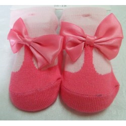 Calcetines bebé imitación zapato rosa oscuro