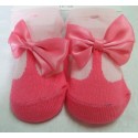 Calcetín bebé imitación zapato rosa oscuro