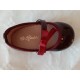 Zapatos Bailarinas infantiles niñas rojos Burdeos lazo