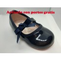 Zapatos Bailarinas infantiles niñas lazo Azul Marino 
