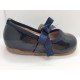 Zapatos Bailarinas infantiles niñas lazo Azul Marino 