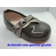 Zapatos Bailarinas infantiles niñas Grises lazo. Merceditas.