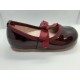 Zapatos Bailarinas infantiles niñas rojos Burdeos lazo