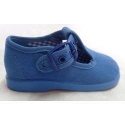 Zapatos Pepitos de lona bebés niños azules francia Andrea Ruiz "Hecho en España"
