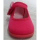 Zapatos Merceditas niñas tela fucsias