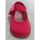 Zapatos Merceditas niñas tela fucsias