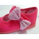 Zapatos Merceditas niñas tela fucsias