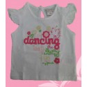 Camiseta bebé niña dancing blanca