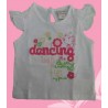 Camisetas bebés y recién nacidas niñas dancing blanca, de la marca Newness