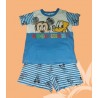 Pijamas infantiles niños bebés MIckey cortos azules verano.
