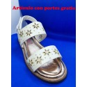 Sandalias infantiles juveniles niñas blancas flores
