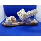 Sandalias infantiles juveniles niñas blancas flores