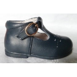 Zapatos pepitos infantiles bebés hebilla azul marino