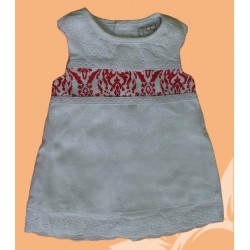 Vestidos infantiles niñas bebés piqué blancos sin mangas
