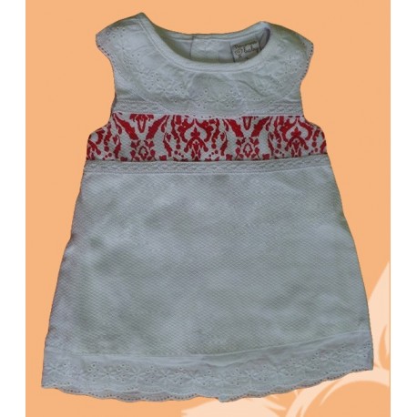 Vestidos infantiles niñas bebés piqué blancos sin mangas