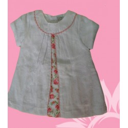 Vestidos infantiles niñas bebés piqué blancos flores