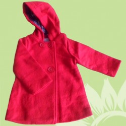 Abrigos paño con capucha bebé y recien nacido niña, rojo