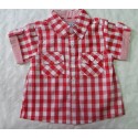 Camisas infantiles niños manga corta cuadros rojas
