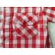 Camisas infantiles niños manga corta cuadros rojas