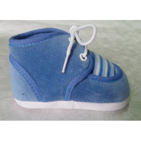 Zapatos primera puesta azules recién nacidos suela blanda