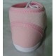 Zapatos primera puesta rosa claro recién nacidas suela blanda