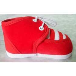 Zapatos primera puesta rojos recién nacidos suela blanda