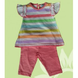 Conjuntos cortos para niñas, bebés y recién nacidas a rayas para el verano.