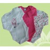 Bodys infantiles niñas bebés pretty flowers (Pack de 3) manga larga invierno.